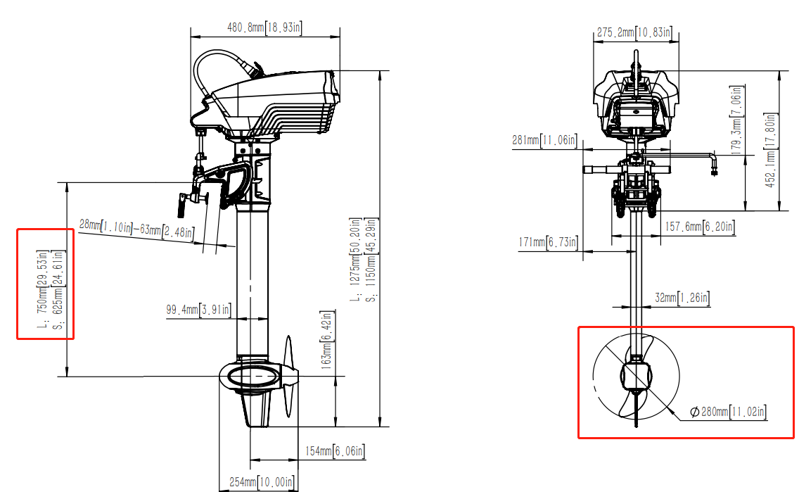 Outboard Shaft Length