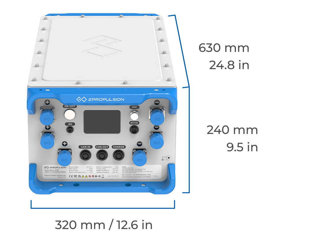 Dimensions de la batterie ePropulsion E100