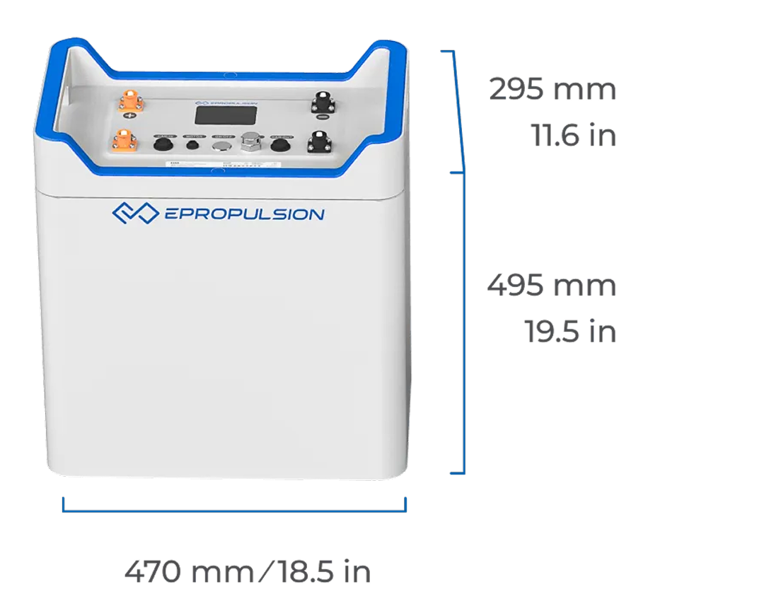 Dimensions de la batterie ePropulsion E163