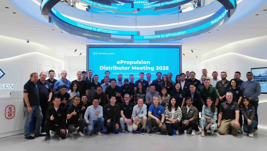 ePropulsion global distributor meeting group photo celebrating growth