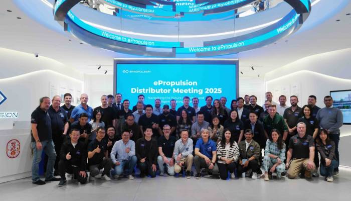 ePropulsion global distributor meeting group photo celebrating growth