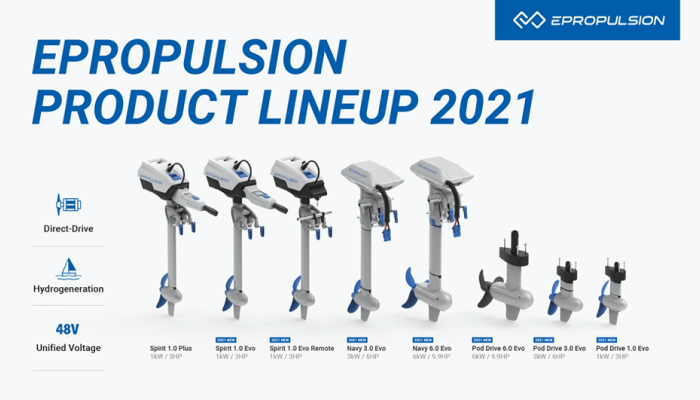 ePropulsion Introduces Seven New EVO Series Motors and Industry-First Hydrogeneration Capacities