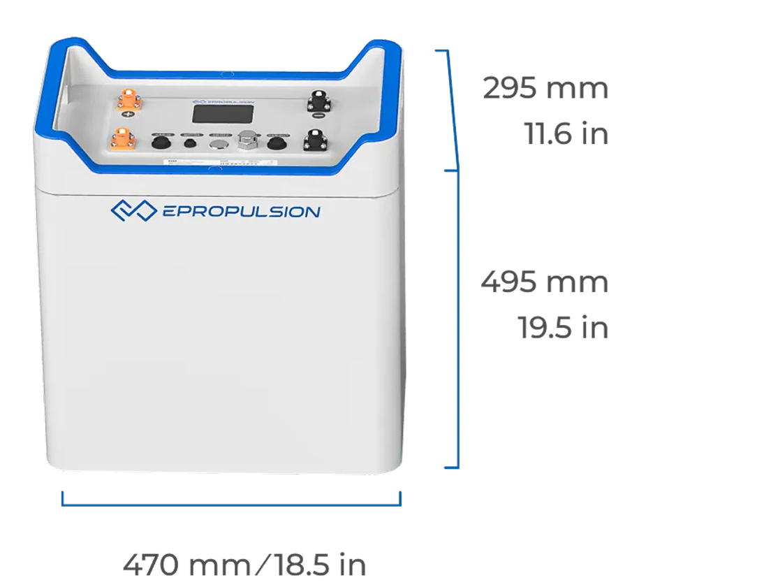 Dimensions de la batterie ePropulsion E163
