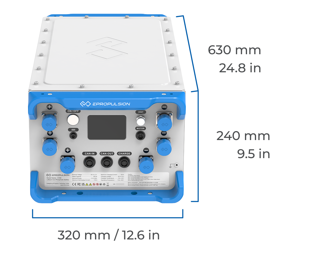 Dimensions de la batterie ePropulsion E100